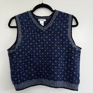 100% Shetland Wool Navy Sweater Vest